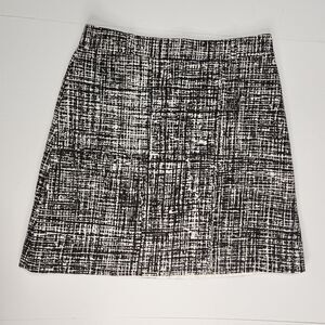 Kate Spade Skirt Size 10 Classsic Black White Abstract Geometric Grid Career